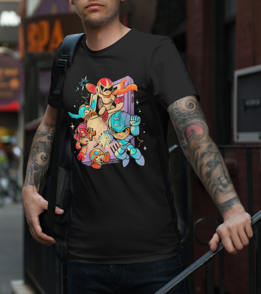 Mega Man And Friends Adventure With Console Elements T-Shirt