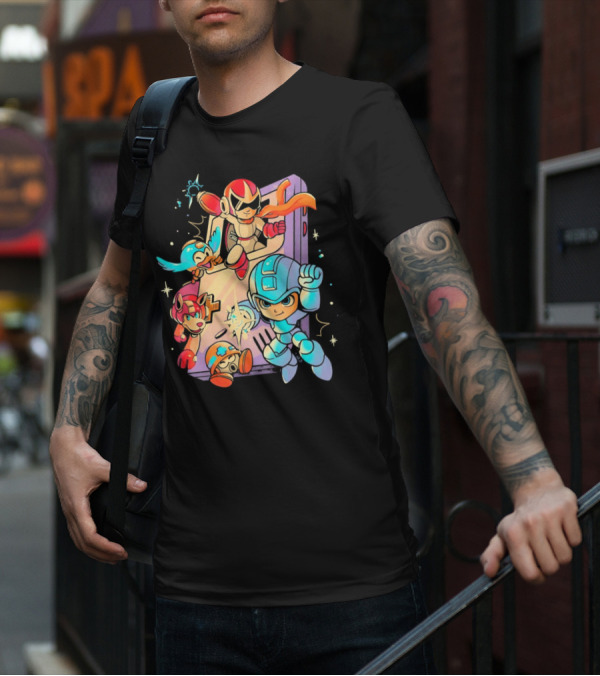 Mega Man And Friends Adventure With Console Elements T-Shirt