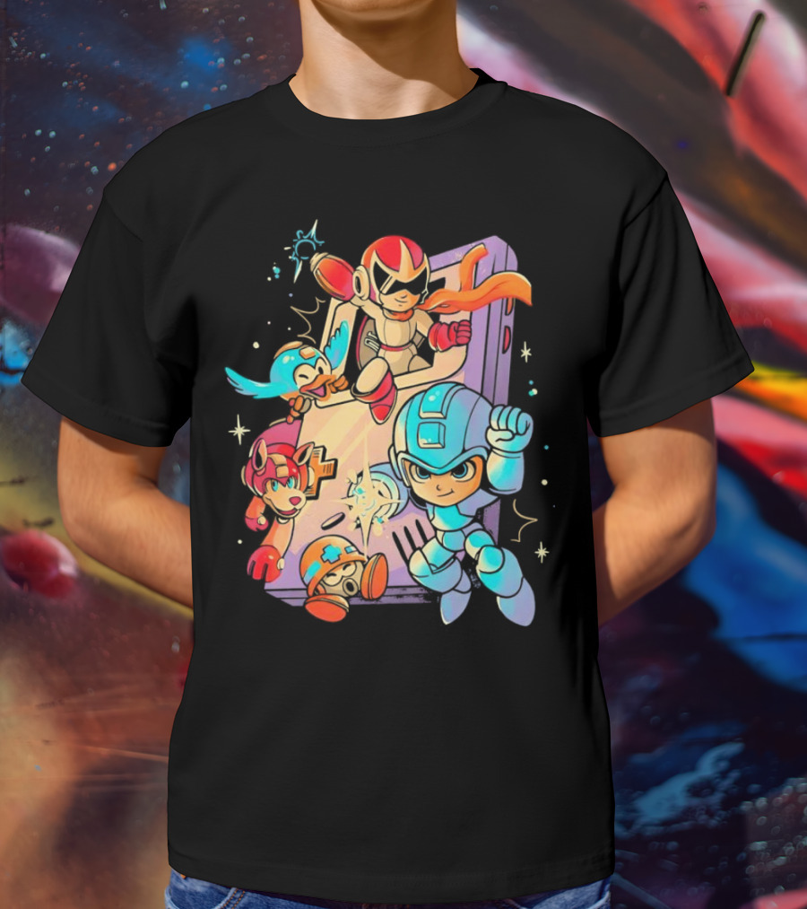 Mega Man And Friends Adventure With Console Elements T-Shirt