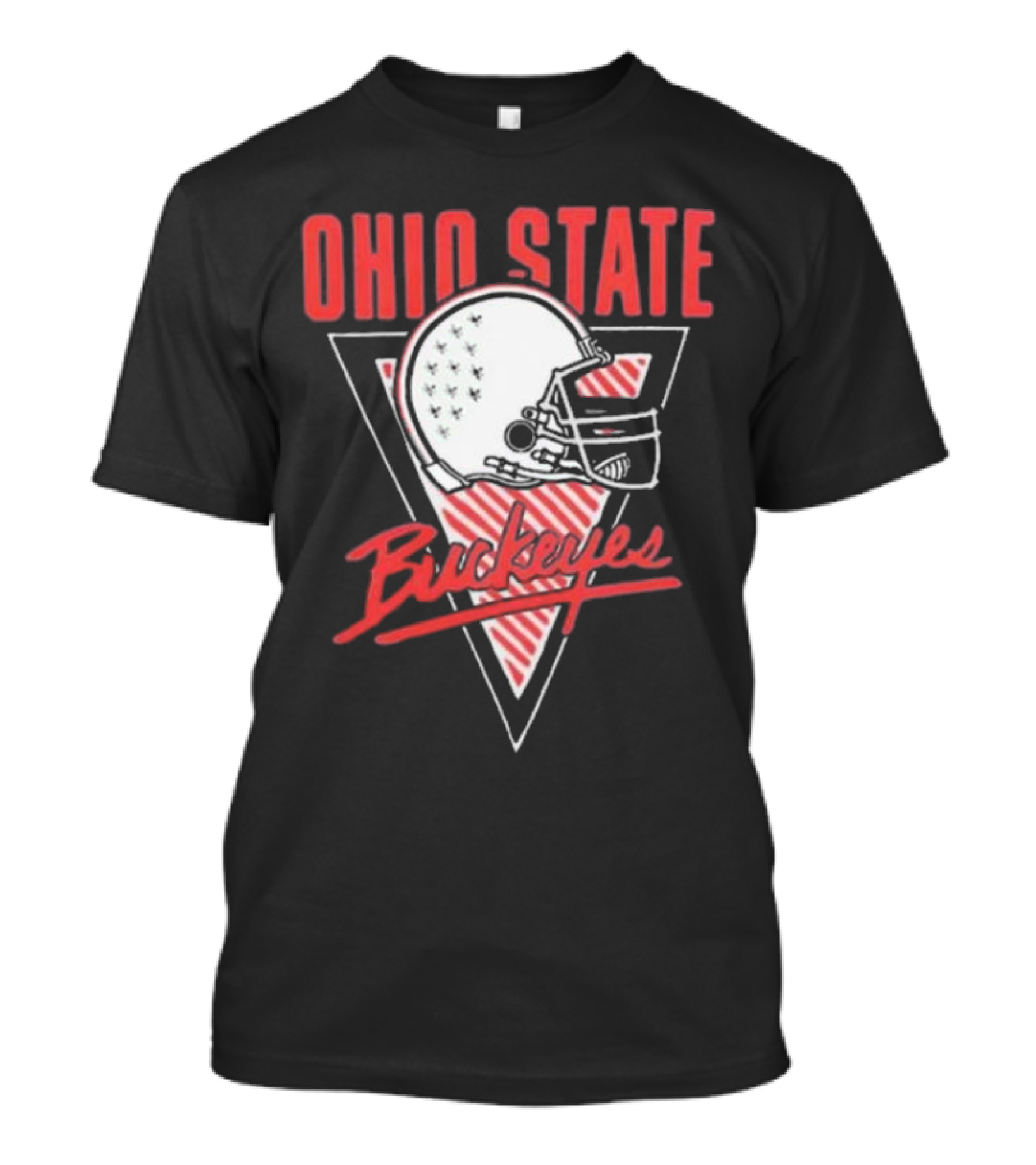 Ohio State Buckeyes Helmet Retro Triangular Emblem T-Shirt