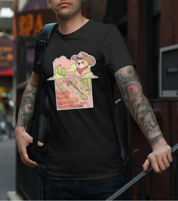 Rich And Lonely Outlaw Richie Cowboy Bear Adventure Cactus Desert T-Shirt