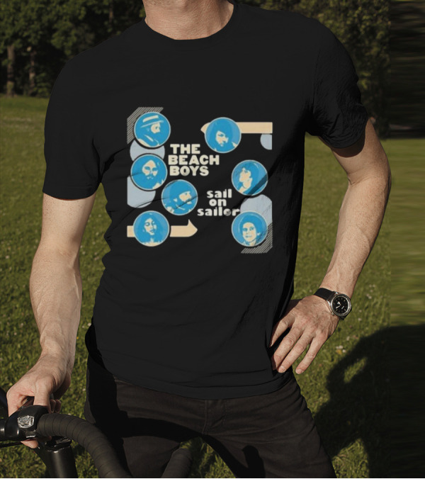 The Beach Boys Sail On Sailor Retro Blue Circles T-Shirt