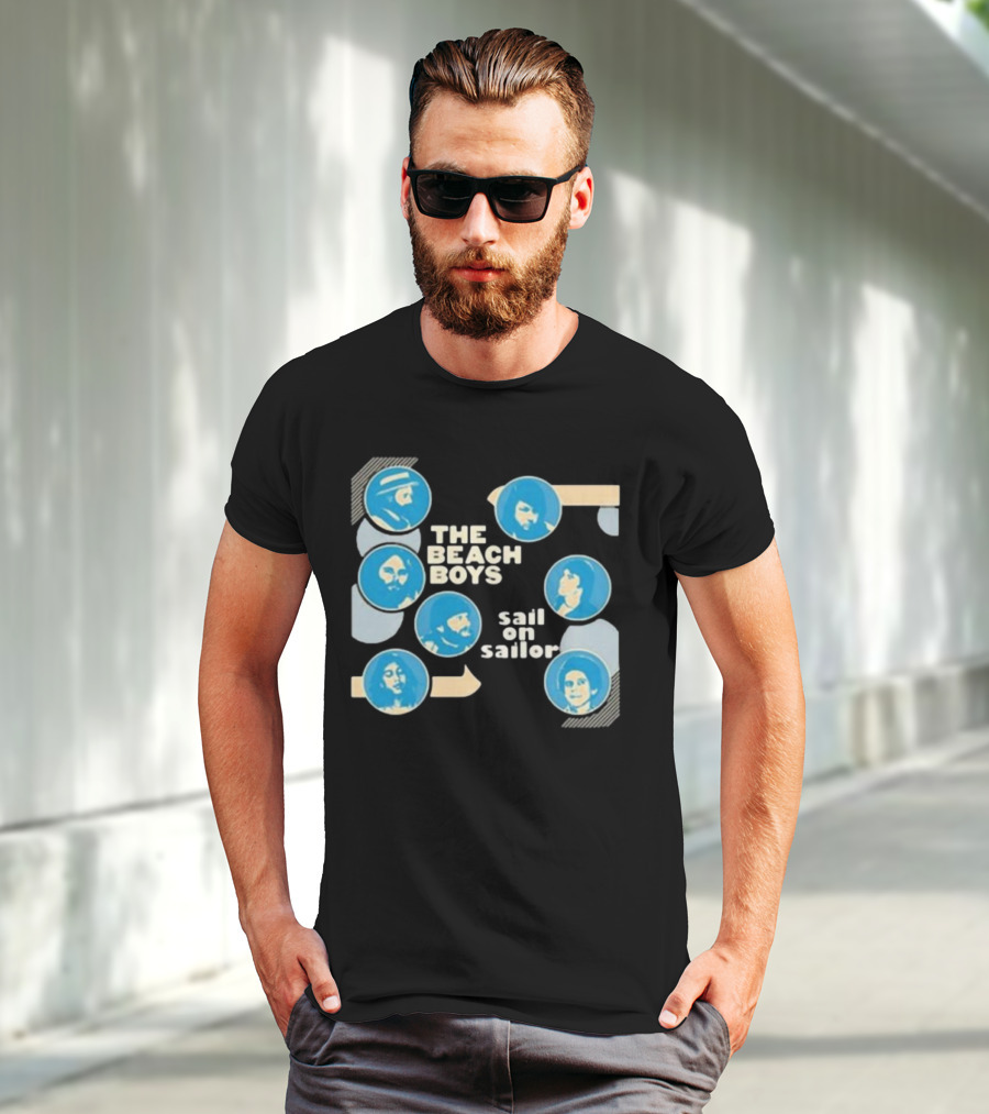 The Beach Boys Sail On Sailor Retro Blue Circles T-Shirt