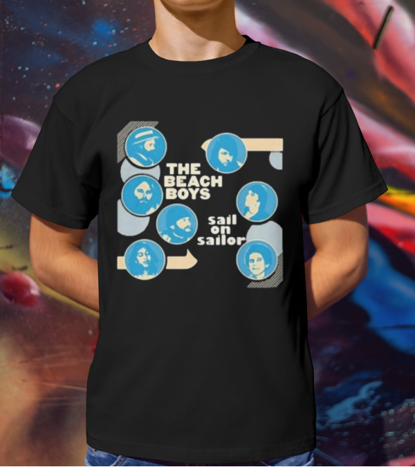 The Beach Boys Sail On Sailor Retro Blue Circles T-Shirt