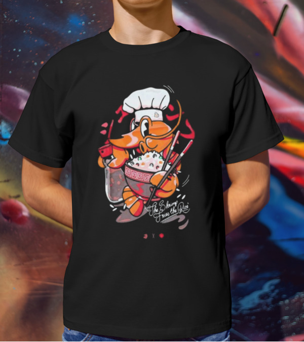 The Shrimp Fried Rice Chef With Chopsticks And Soda Cup T-Shirt