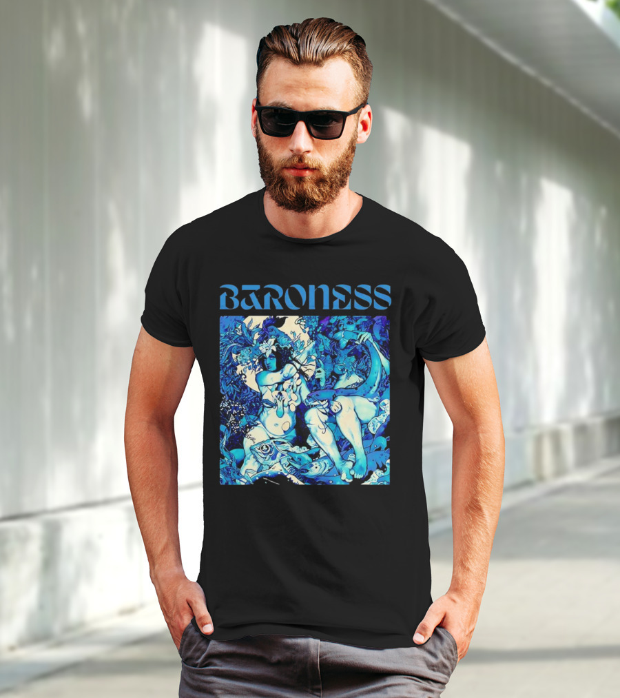 Baroness Blue Record Psychedelic Mythical Scene T-Shirt