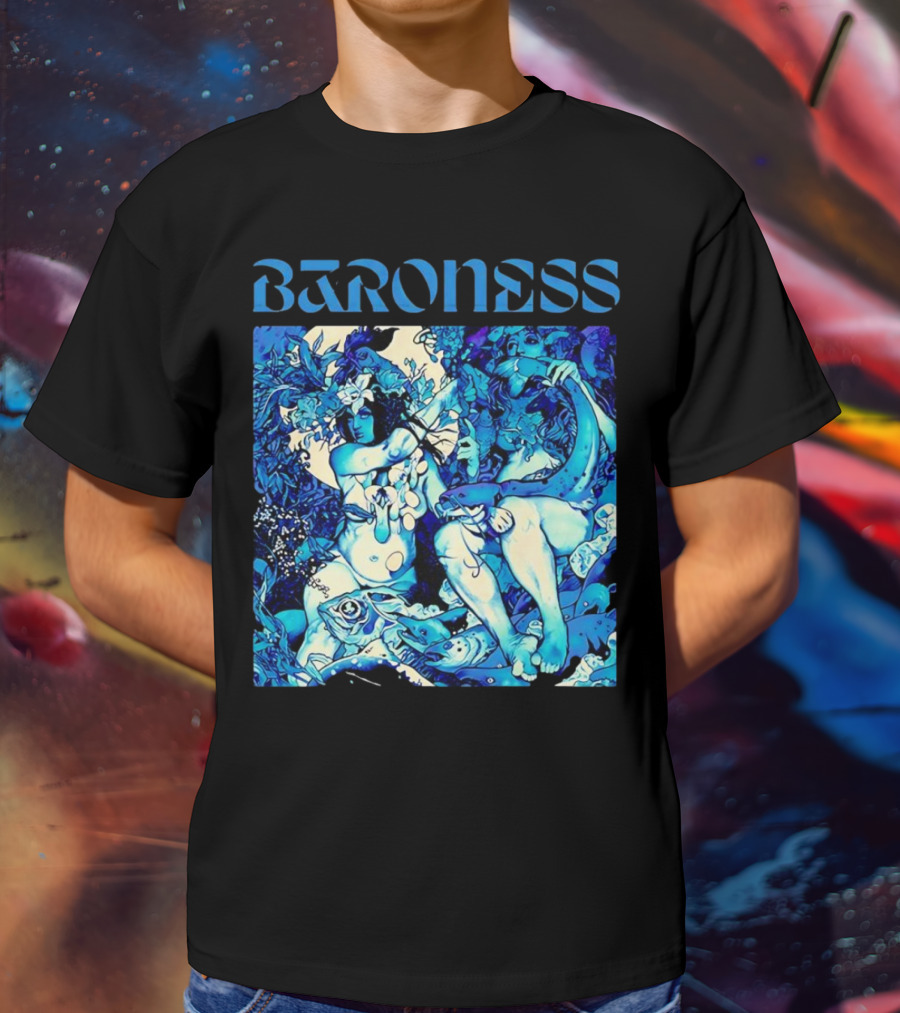 Baroness Blue Record Psychedelic Mythical Scene T-Shirt