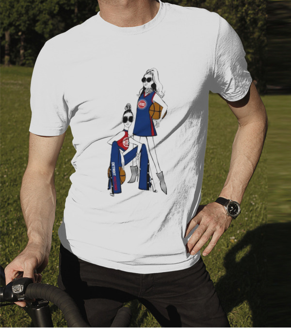 Detroit Pistons G-III 4Her Basketball Fashion Sisters Fitted Girls T-Shirt