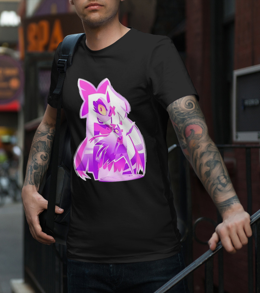 Exorcist Angel Hazbin Hotel Game Purple Character T-Shirt