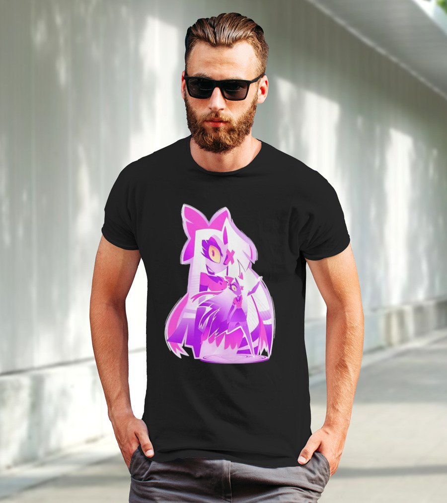 Exorcist Angel Hazbin Hotel Game Purple Character T-Shirt