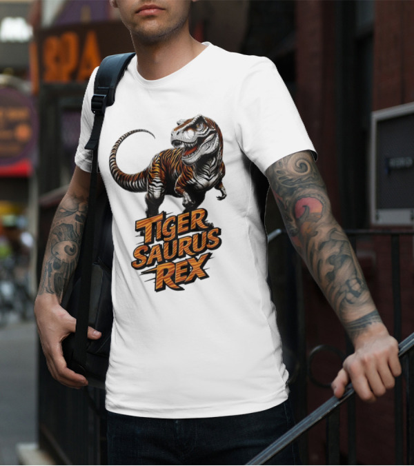 Fierce Tiger Saurus Rex Dinosaur Tiger Saurus Rex T-Shirt