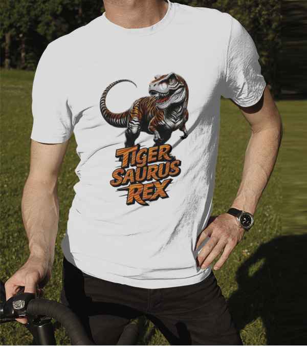 Fierce Tiger Saurus Rex Dinosaur Tiger Saurus Rex T-Shirt