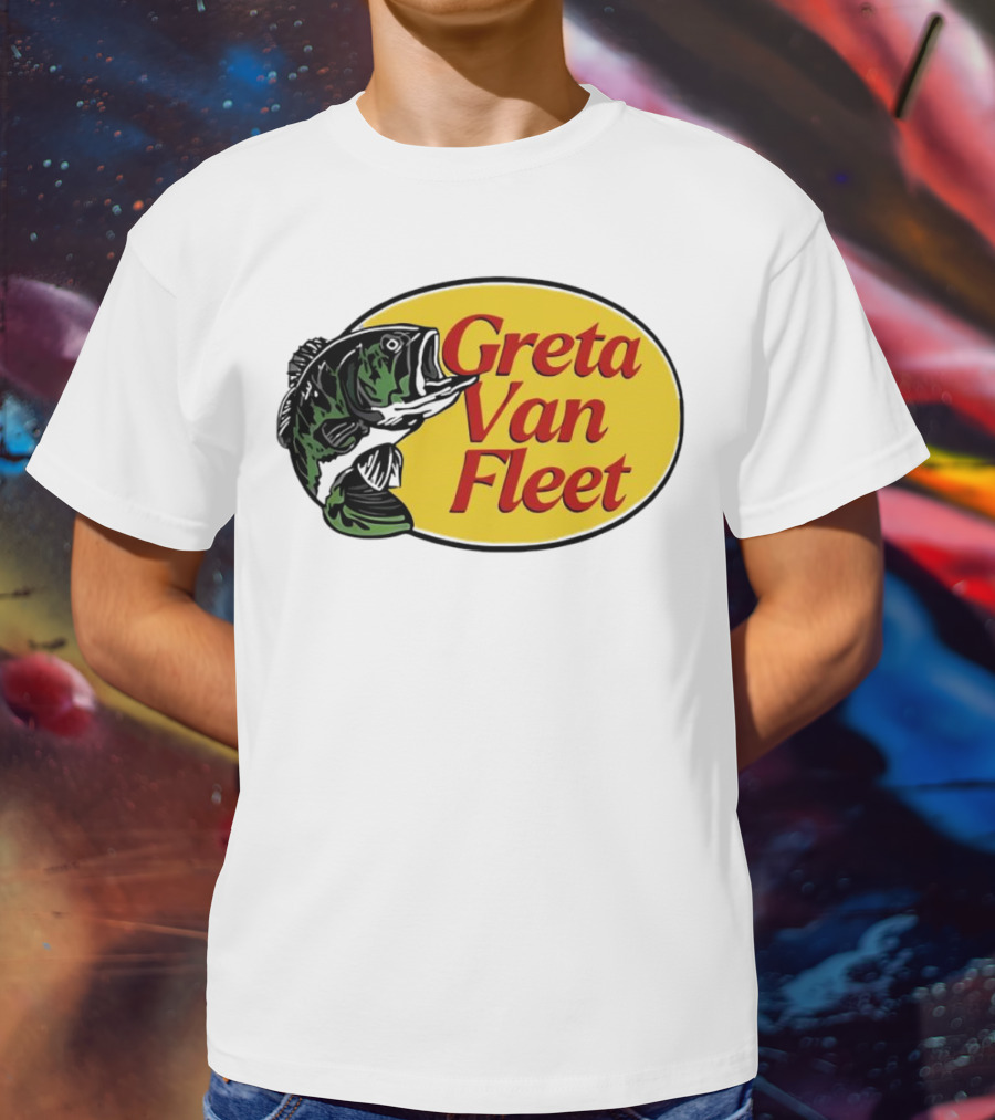 Greta Van Fleet Bass Fishing Oval Bass Emblem T-Shirt