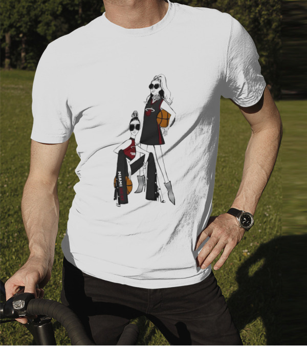 Miami Heat G-III 4Her Basketball Girls Fitted Fashion Lineup T-Shirt