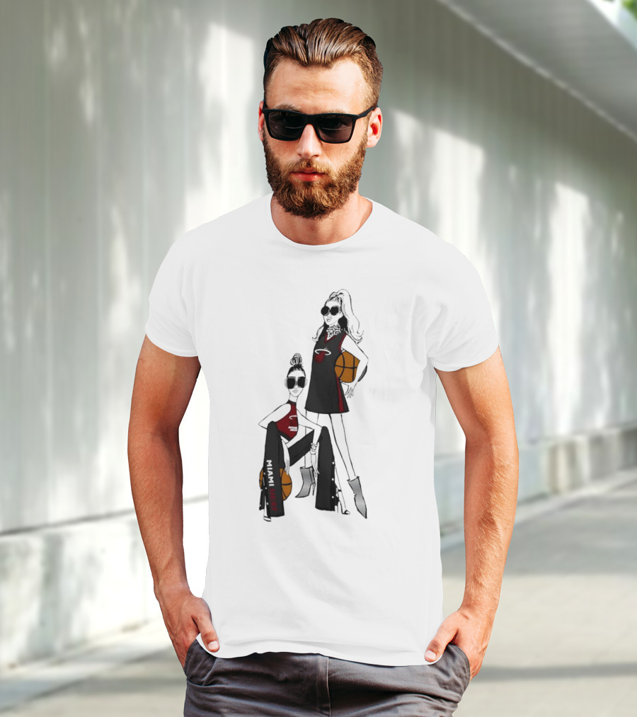 Miami Heat G-III 4Her Basketball Girls Fitted Fashion Lineup T-Shirt