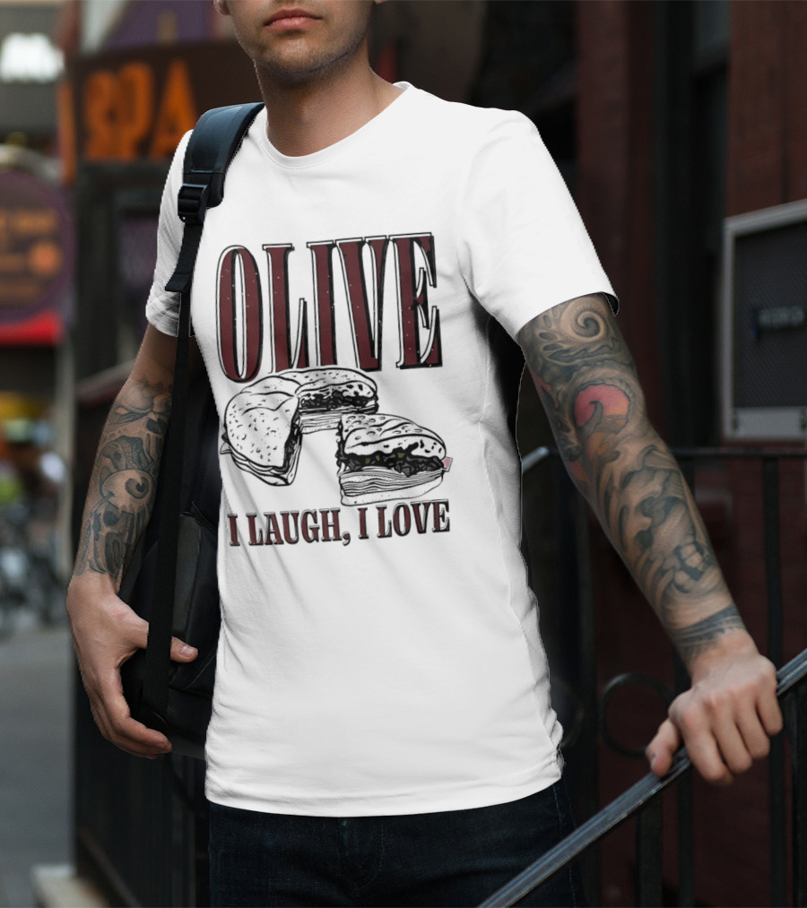 OLIVE I Laugh I Love Black Burger Joke T-Shirt
