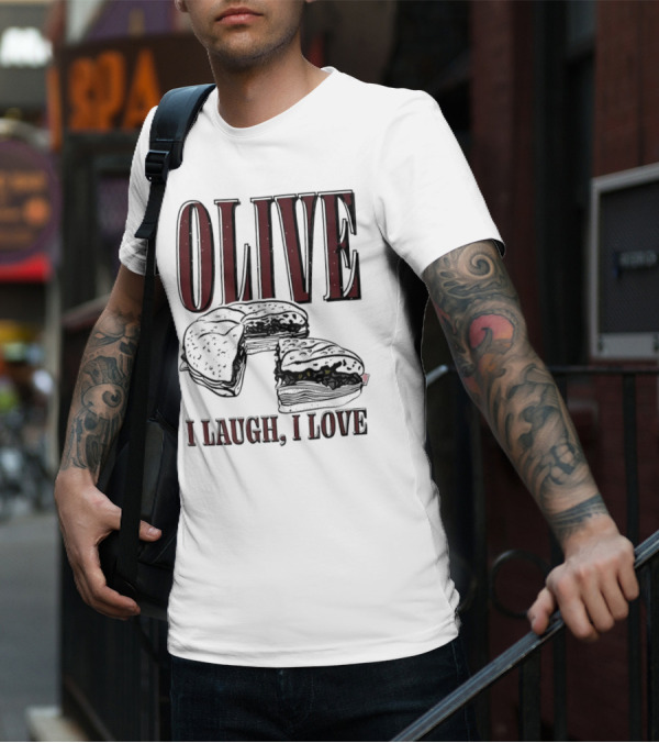 OLIVE I Laugh I Love Black Burger Joke T-Shirt