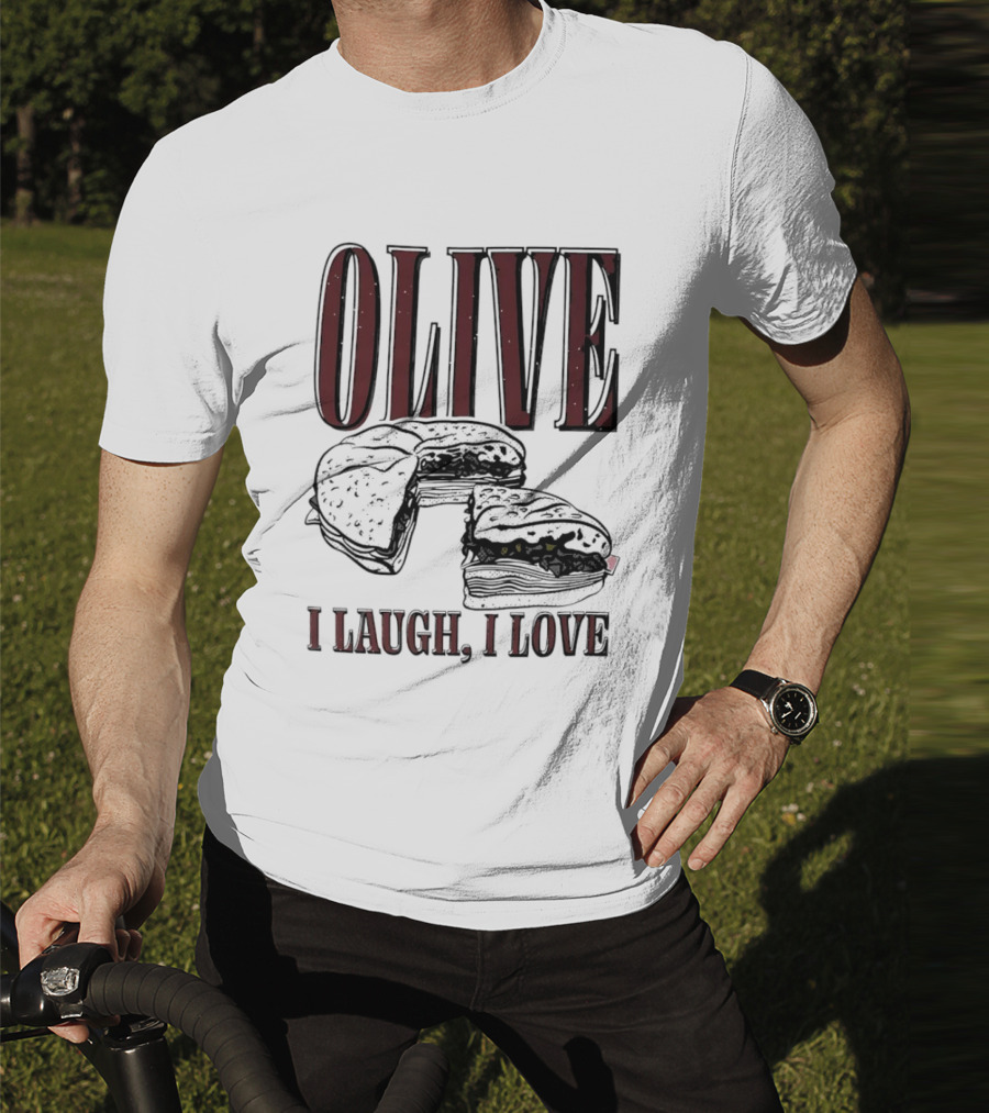 OLIVE I Laugh I Love Black Burger Joke T-Shirt