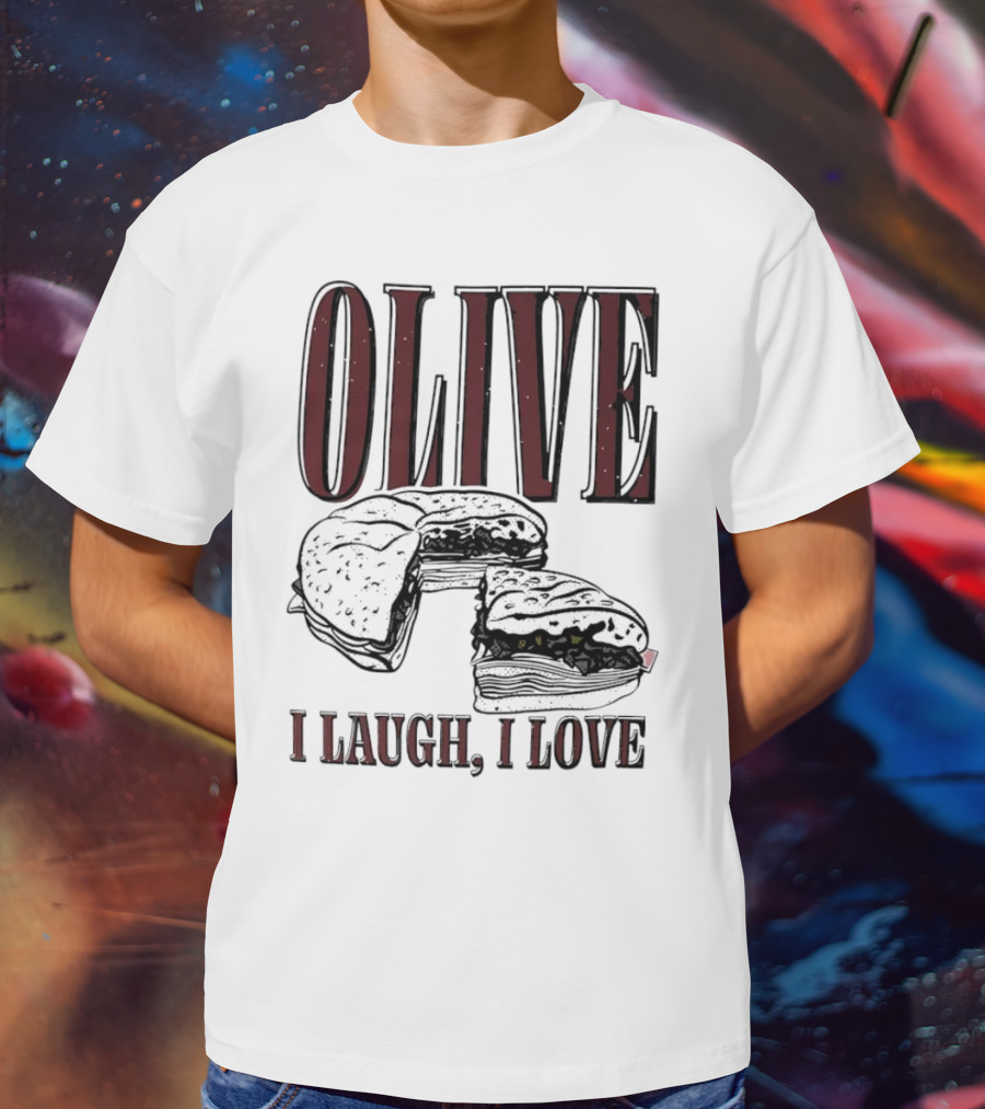 OLIVE I Laugh I Love Black Burger Joke T-Shirt