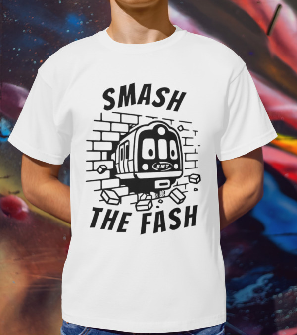 RMT Smash The Fash Train Breaking Through Wall T-Shirt