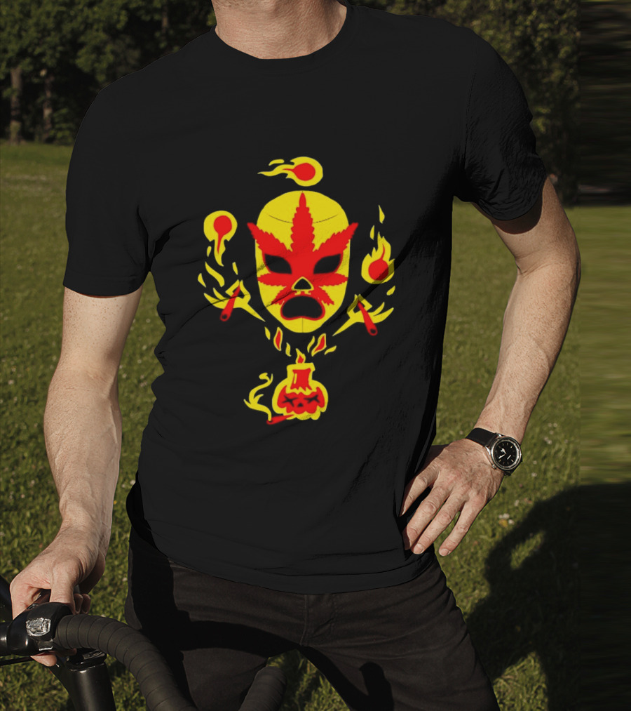 The Ablazing Blitzed Brothers Flaming Leaf Mask T-Shirt