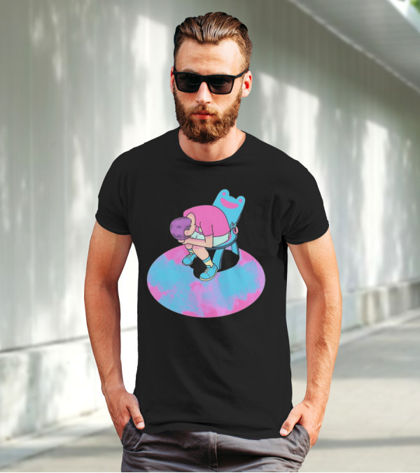 Bell Tolls X My Bells Child In Chair Art With Pink And Blue Palette T-Shirt
