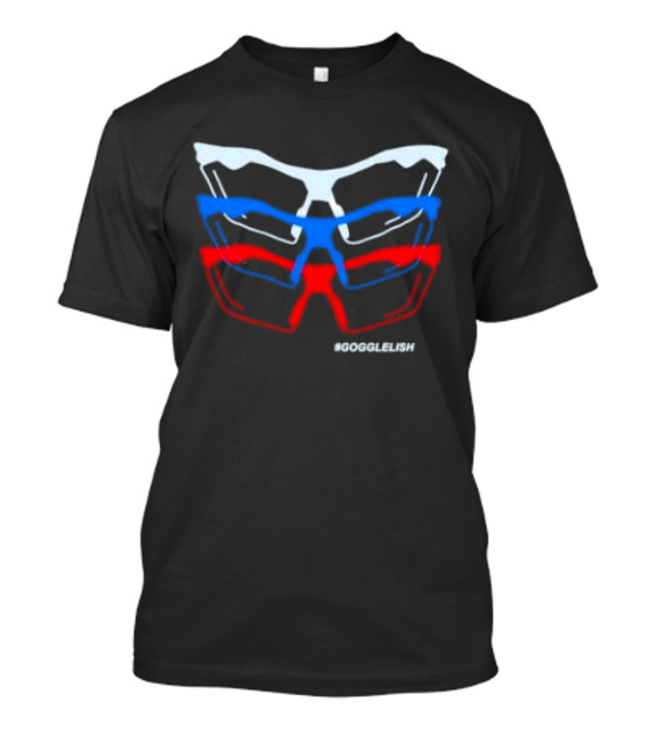 Nice Goggle Lish #GOGGELISH Red Blue White T-Shirt