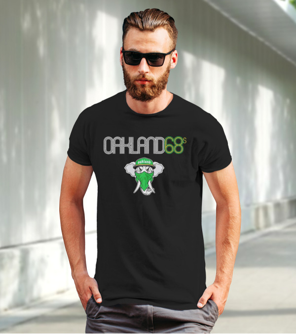 Oakland 68s Elephant Green Bandana Baseball Cap T-Shirt
