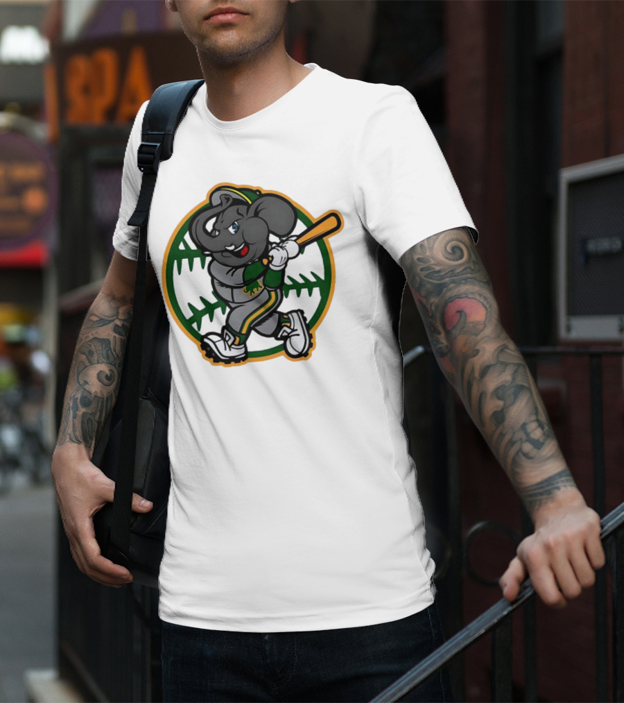 Oakland Baseball Elephant Batting Logo MLB T-Shirt