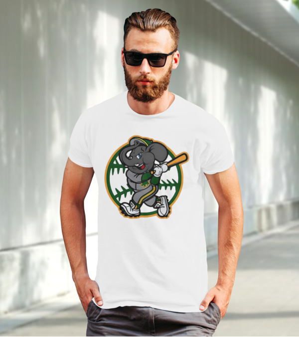 Oakland Baseball Elephant Batting Logo MLB T-Shirt