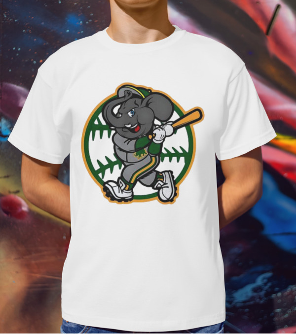 Oakland Baseball Elephant Batting Logo MLB T-Shirt