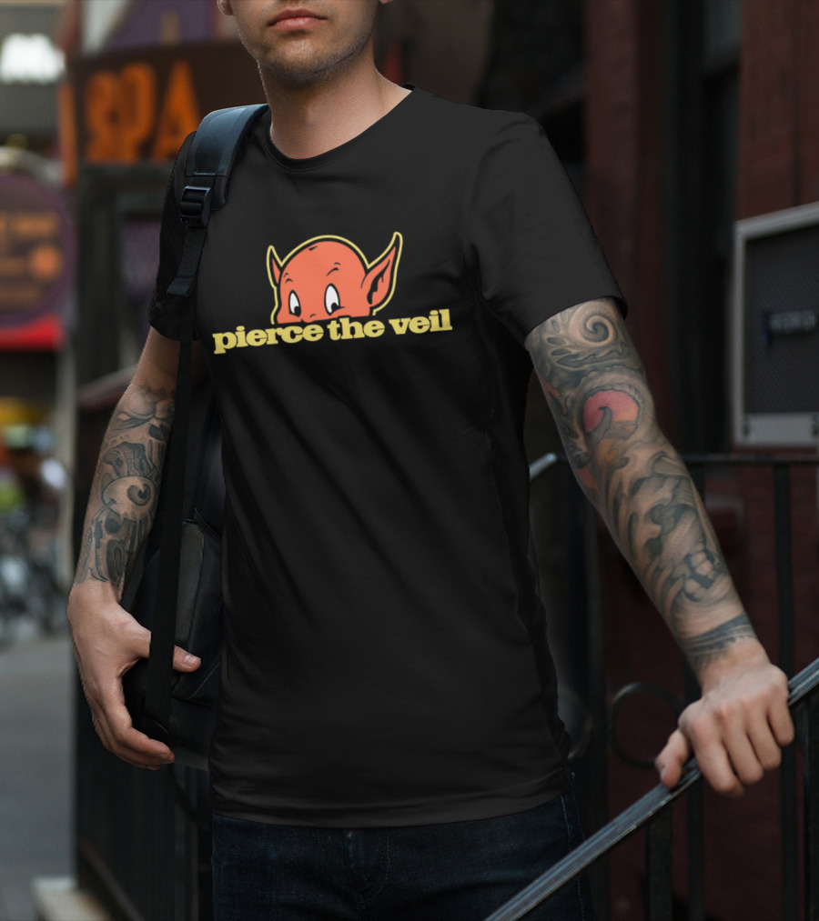 Pierce The Veil Devil Icon Red Cartoon Head T-Shirt