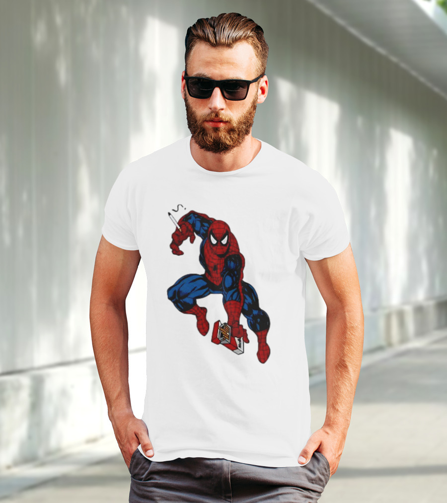 Spider-Man Smokerman Smoking Cigarette Comic T-Shirt