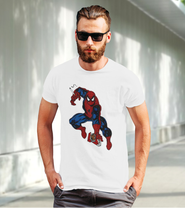 Spider-Man Smokerman Smoking Cigarette Comic T-Shirt