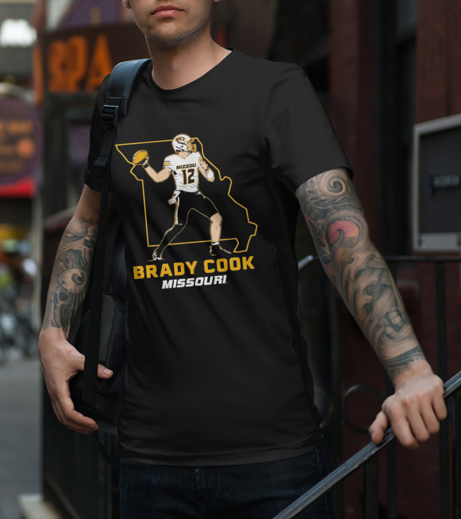 Brady Cook Mizzou Missouri Football Player 12 T-Shirt