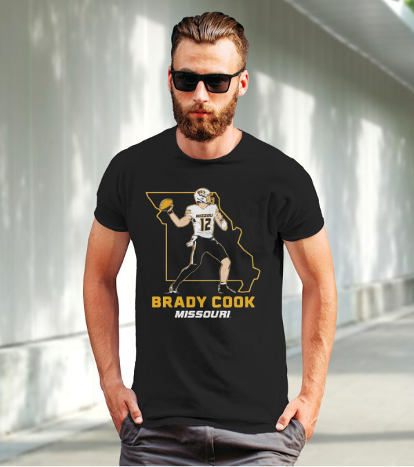 Brady Cook Mizzou Missouri Football Player 12 T-Shirt