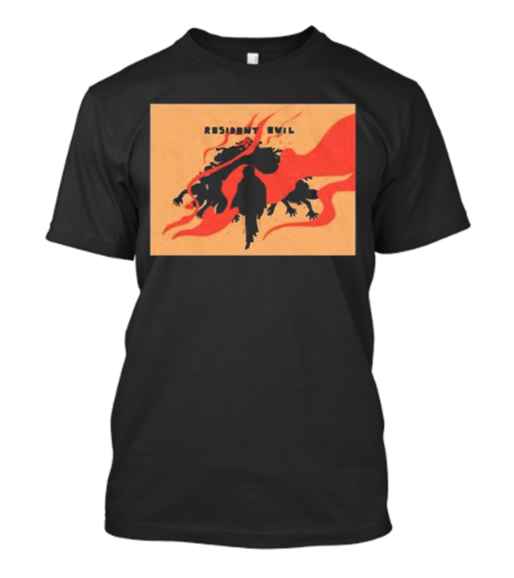 Resident Evil Silhouette Shadow Red Flames T-Shirt