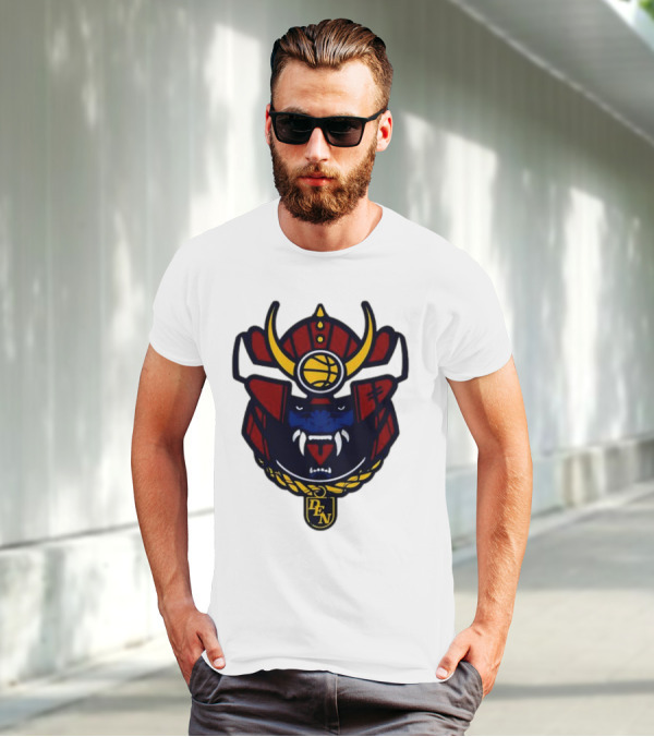 Denver Nuggets Samurai Helmet Emblem With DN Badge T-Shirt