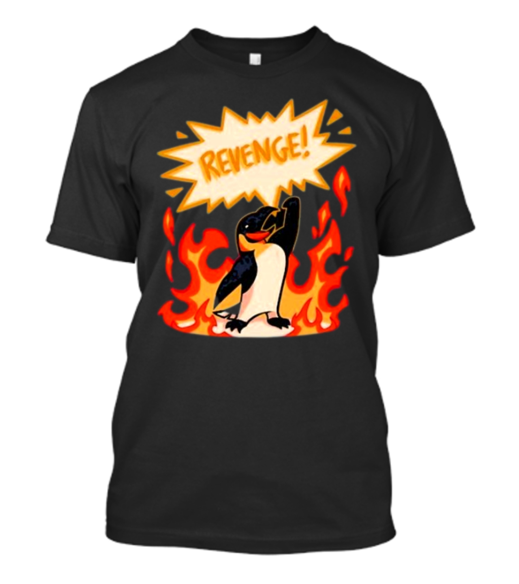 Hazbin Hotel Helluva Boss Revenge Penguin In Flames T-Shirt