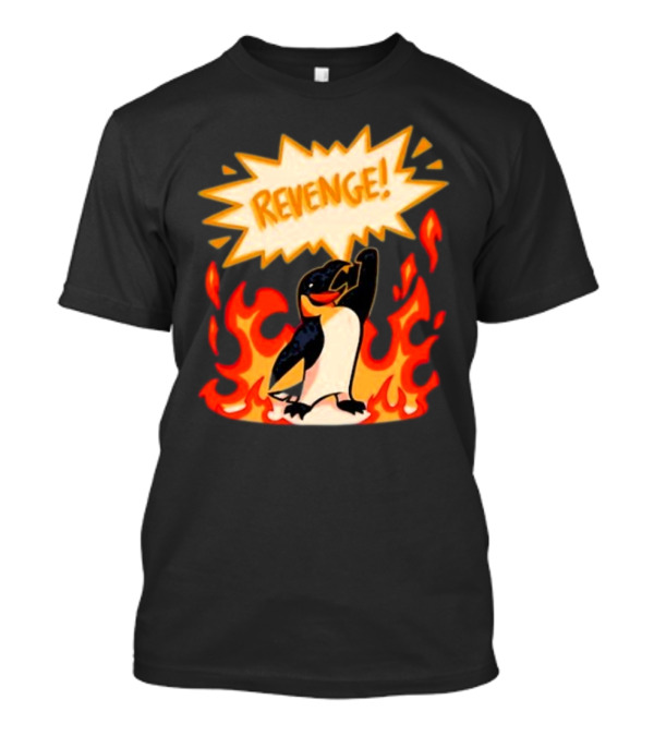 Hazbin Hotel Helluva Boss Revenge Penguin In Flames T-Shirt