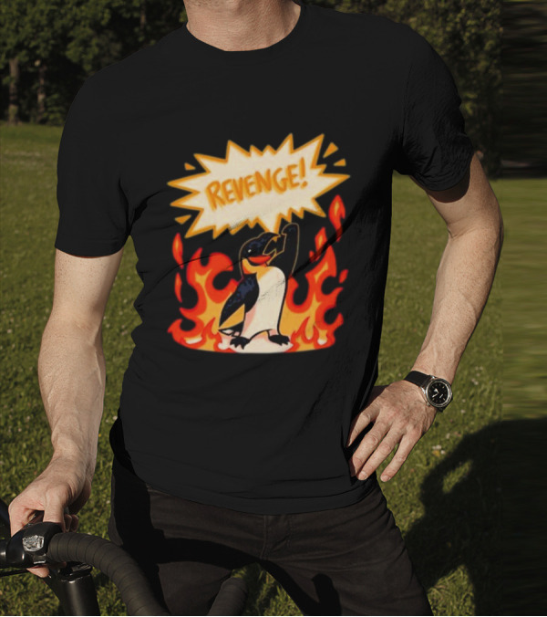 Hazbin Hotel Helluva Boss Revenge Penguin In Flames T-Shirt