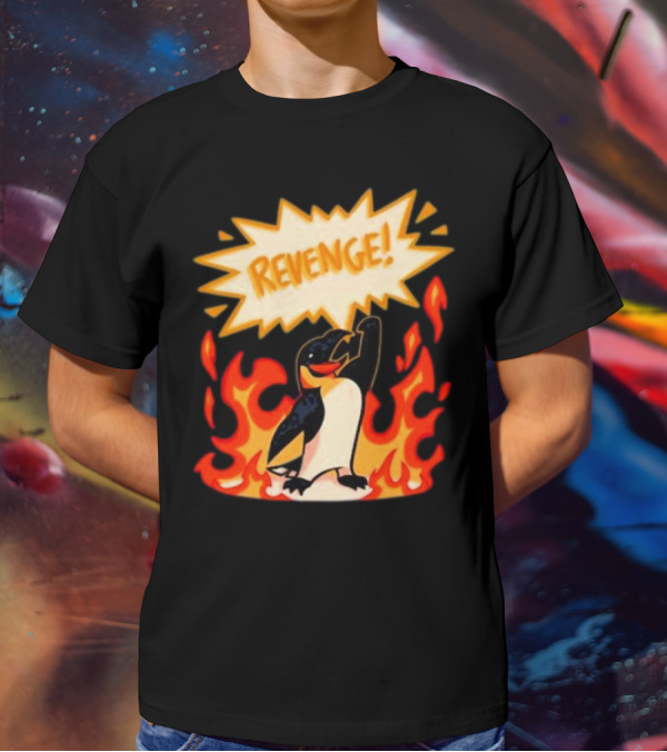 Hazbin Hotel Helluva Boss Revenge Penguin In Flames T-Shirt