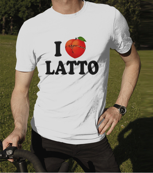 I Love Latto Peach With Leopard Print Detail T-Shirt
