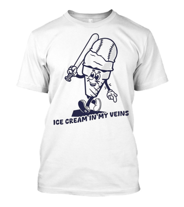 Ice Cream In My Veins Baseball Cone Bat Character T-Shirt