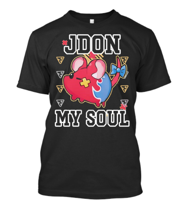 JDON My Soul Rat With Cute Red And Blue Cartoon Mouse With Pizza Slices T-Shirt