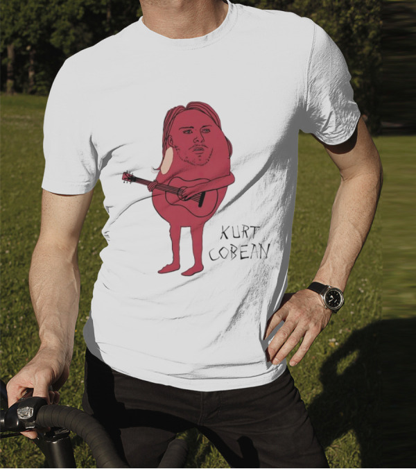 Kurt Cobean Guitar Bean Character T-Shirt