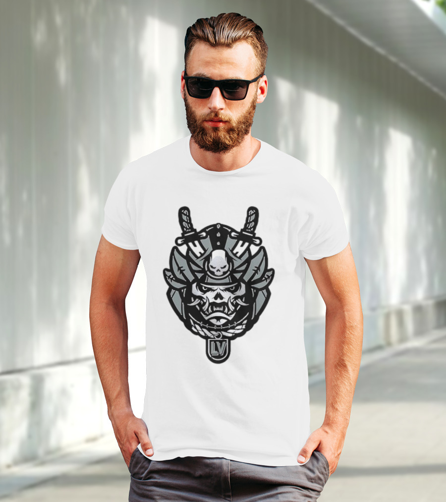 Las Vegas Raiders Samurai LV Skull Emblem T-Shirt