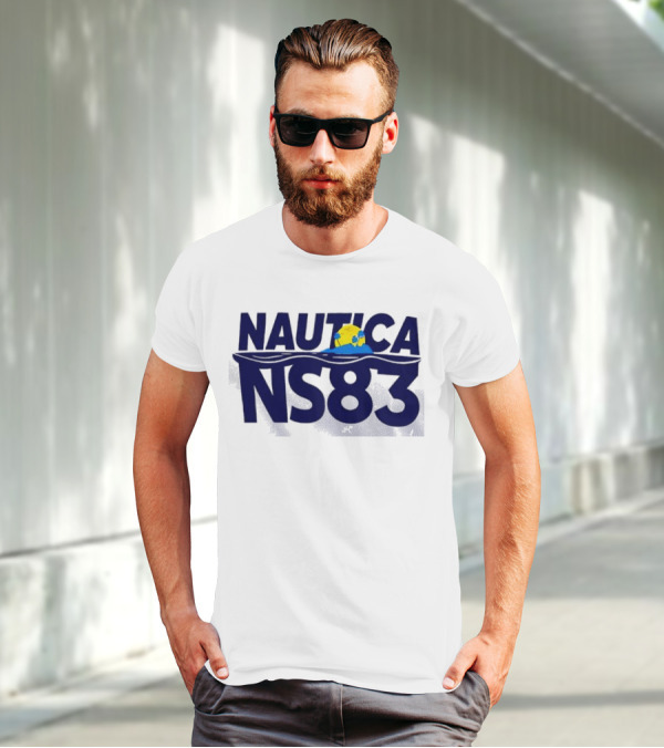 Nautica NS83 Ocean Wave And Globe T-Shirt