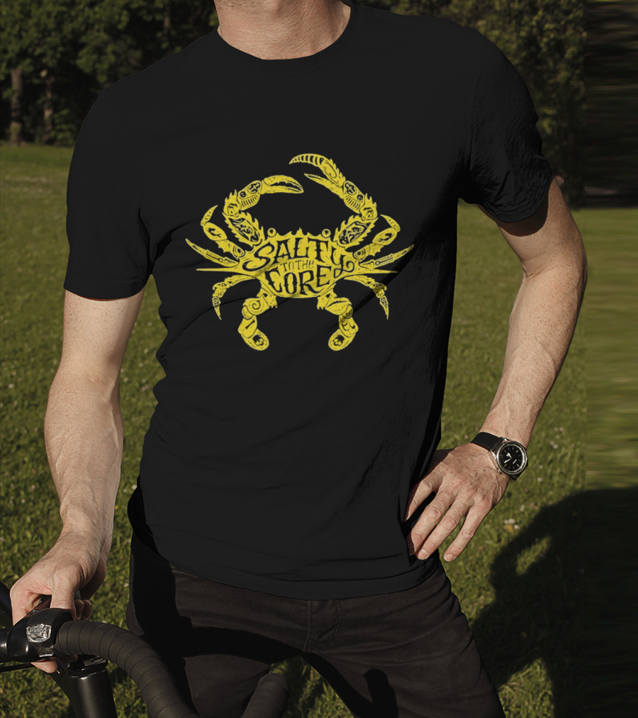 Salty To The Core Yellow Crab Tattoo-Inspired T-Shirt