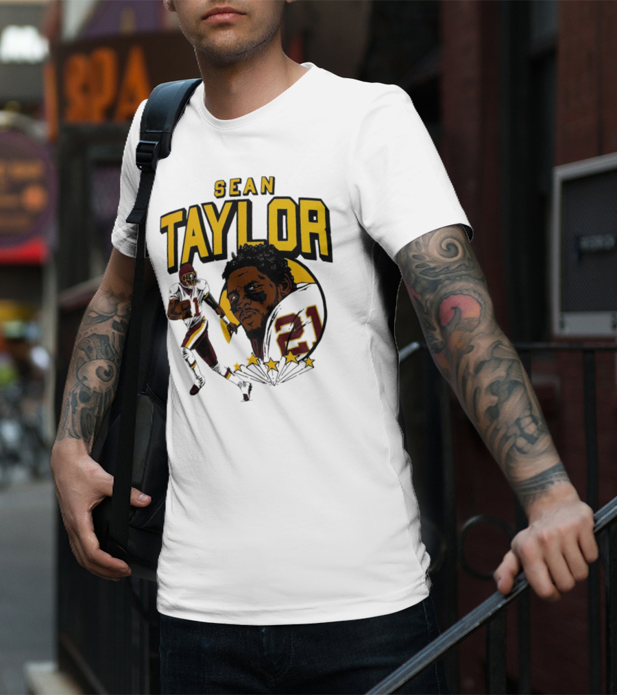 Sean Taylor Washington Commanders Caricature Player Signature T-Shirt